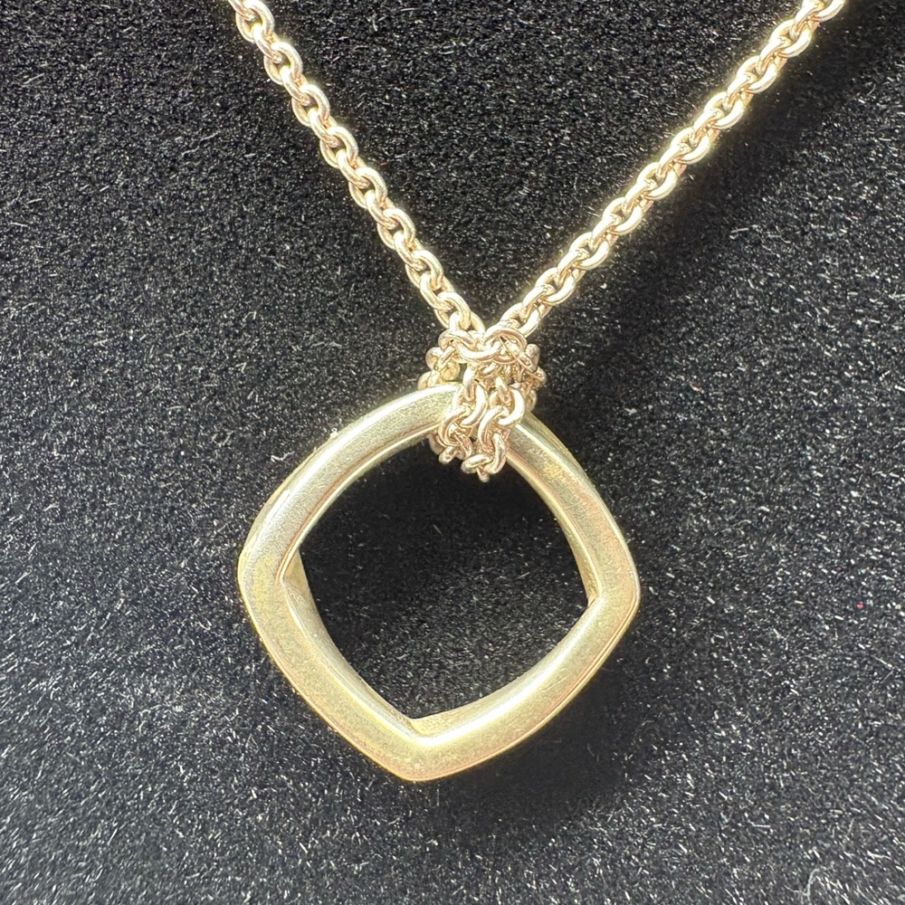 Tiffany & Co. Frank Gehry Sterling Silver Square Torque Pendant Necklace Rare - Picture 3 of 6